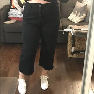 Wide leg denim pants